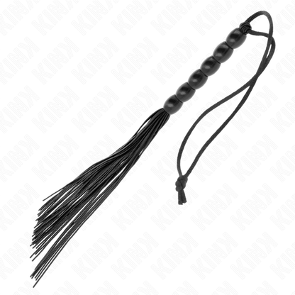 KINK - MINI LÁTIGO DE SILICONA CON 6 PERLAS NEGRAS 26 CM