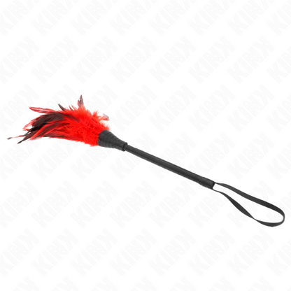 KINK - RED MAIDS HORN SHAPED TICKLE CHICKEN FEATHERS 36 CM