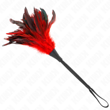 KINK - RED MAIDS HORN SHAPED TICKLE CHICKEN FEATHERS 36 CM