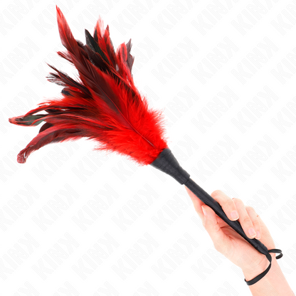 KINK - RED MAIDS HORN SHAPED TICKLE CHICKEN FEATHERS 36 CM