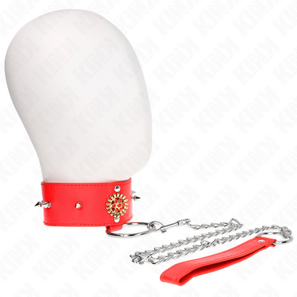 KINK - COLLAR DE DIAMANTES ROJOS CON CINTURÓN 65 CM AJUSTABLE 35-51 CM X 7 CM