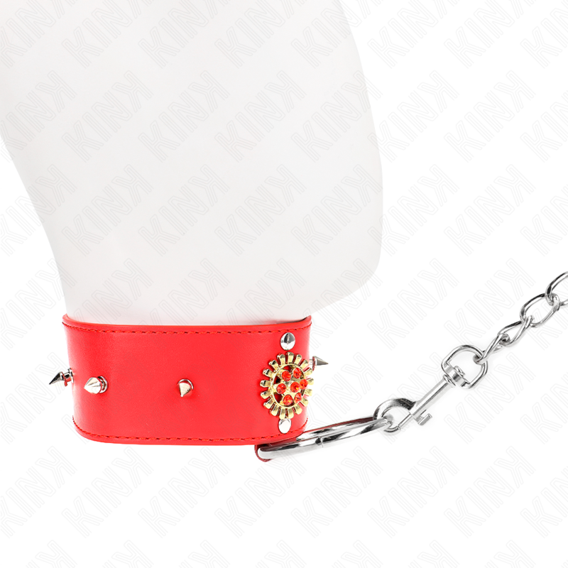 KINK - COLLAR DE DIAMANTES ROJOS CON CINTURÓN 65 CM AJUSTABLE 35-51 CM X 7 CM