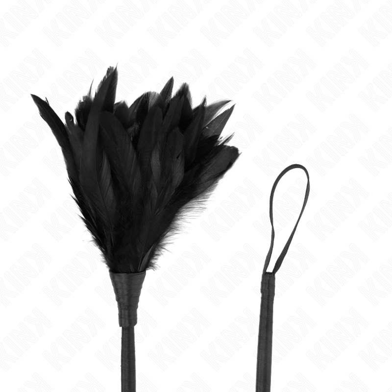 KINK - BLACK MAIDS HORN SHAPED TICKLE CHICKEN FEATHERS 36 CM