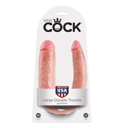 KING COCK - GRANDE EN FORMA DE U DOBLE TROUBLE CARNE 17,8 CM