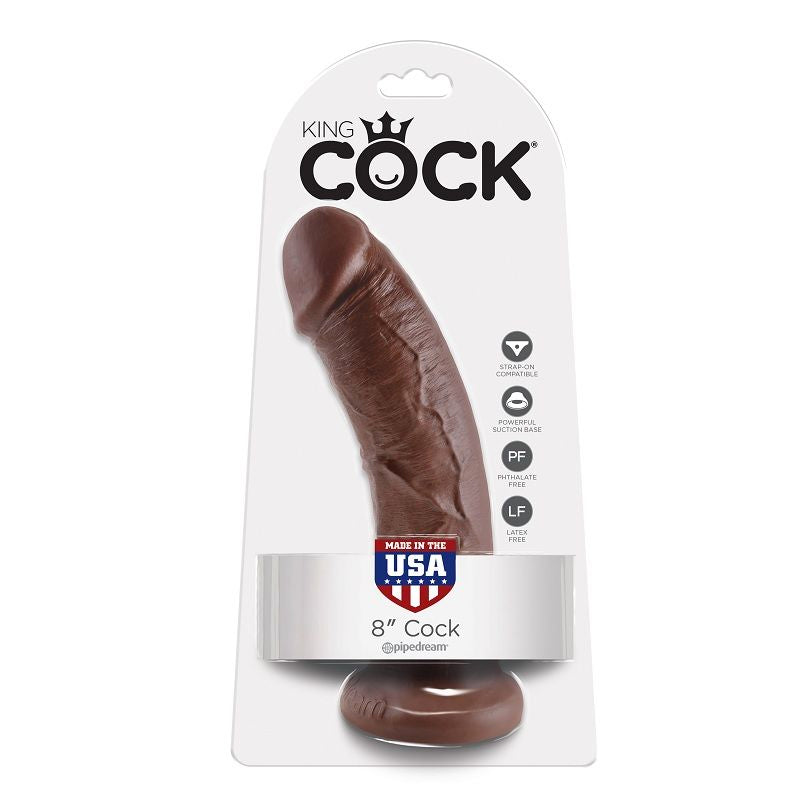 KING COCK - 8 DILDOS MARRONES 20,3 CM