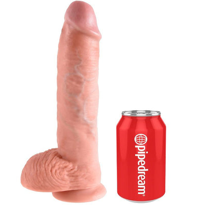 KING COCK - 10 DILDO CARNE CON BOLAS 26,5 CM