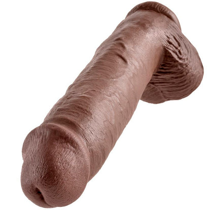 KING COCK - 11 DILDO MARRÓN CON BOLAS 28 CM