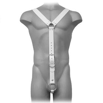 LEATHER BODY - HARNESS MEN WHITE