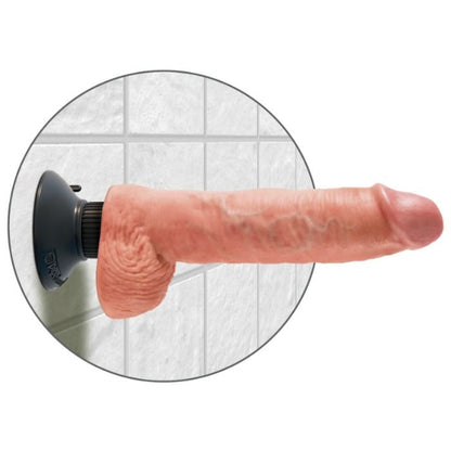 KING COCK - PENE VIBRADOR CON BOLAS DE 25,5 CM COLOR CARNE