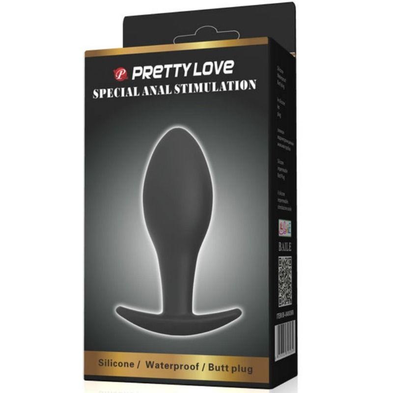 PRETTY LOVE - PLUG ANAL DE SILICONA ANCLA 8,5 CM NEGRO