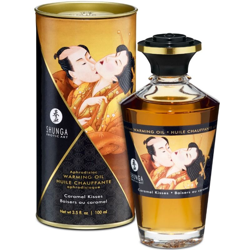 SHUNGA - ACEITE DE MASAJE CON EFECTO CALOR SABOR CARAMELO 100 ML