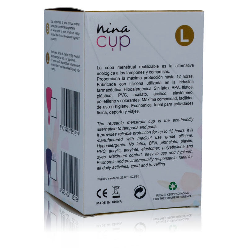 NINA KIKÍ - COPA MENSTRUAL ROSA - TALLA L