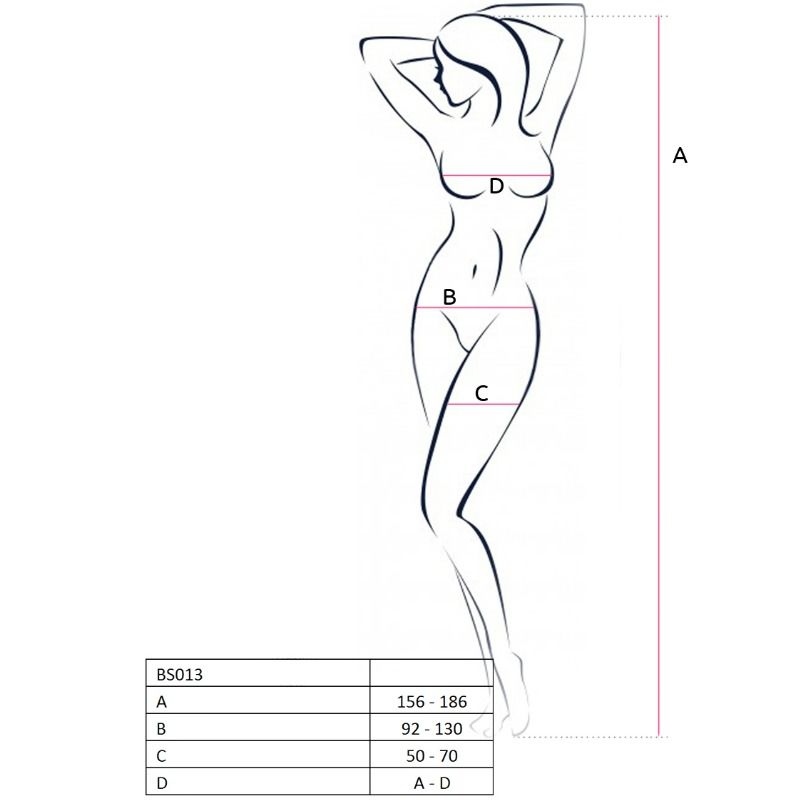 PASIÓN - MUJER BS013 BODYSTOCKING BLANCO TALLA ÚNICA