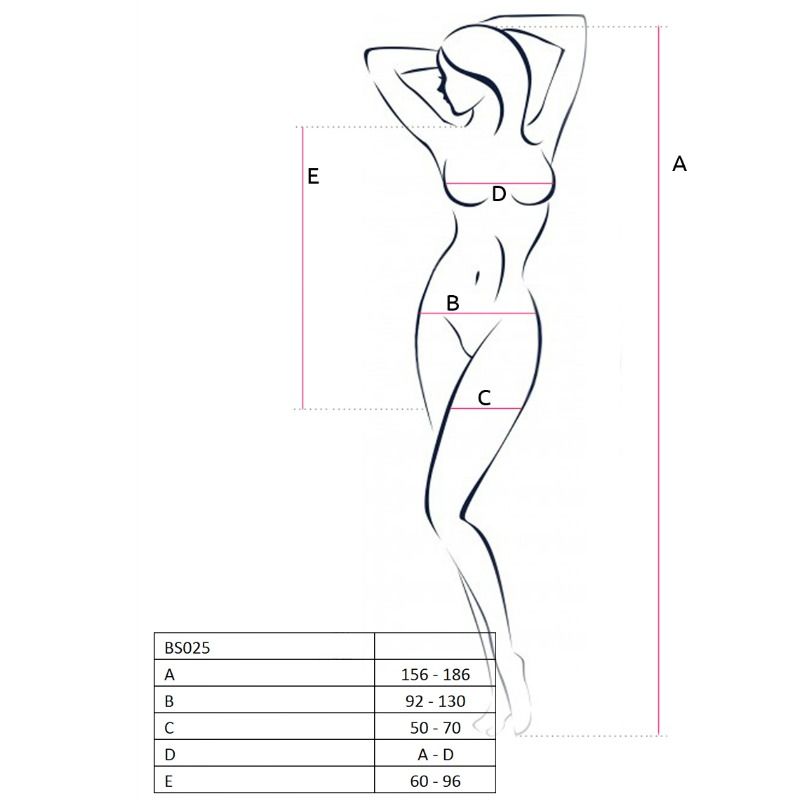 PASIÓN - MUJER BS025 BODYSTOCKING VESTIDO BLANCO TALLA ÚNICA