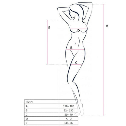 PASIÓN - MUJER BS025 BODYSTOCKING VESTIDO BLANCO TALLA ÚNICA