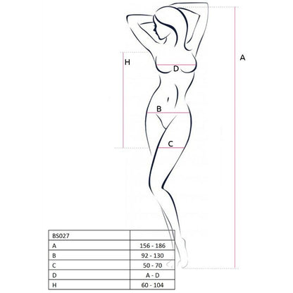 PASIÓN - MUJER BS027 BODYSTOCKING VESTIDO BLANCO TALLA ÚNICA