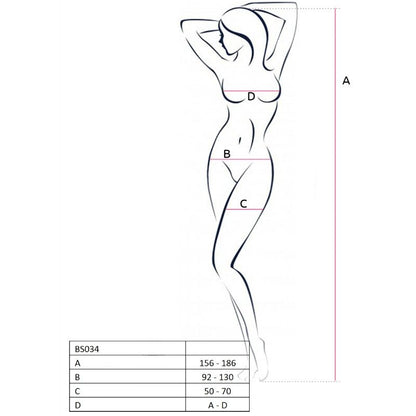 PASIÓN - MUJER BS034 BODYSTOCKING BLANCO TALLA ÚNICA