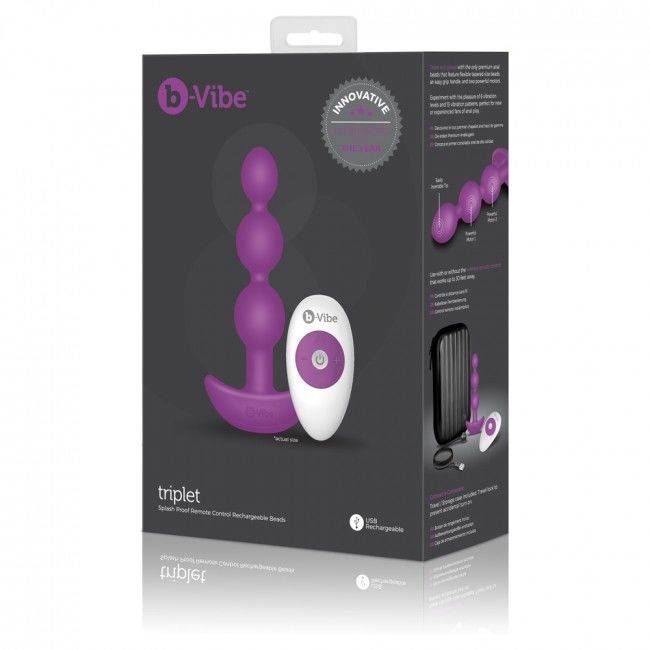 B-VIBE - TRIPLET ANAL REMOTE CONTROL BEADS PINK