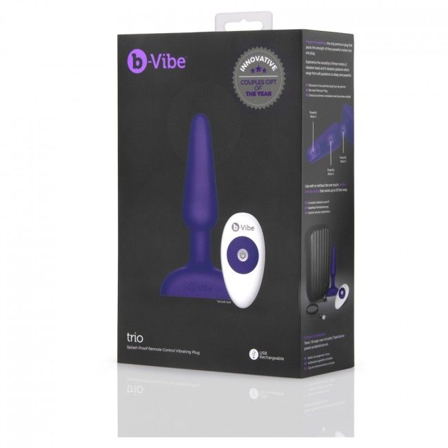 B-VIBE - TRIO REMOTE CONTROL PLUG ANAL LILAC