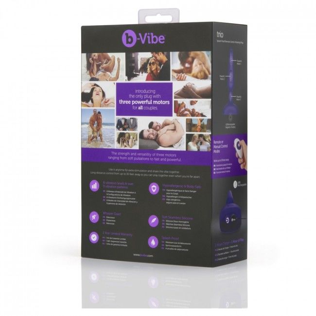 B-VIBE - TRIO REMOTE CONTROL PLUG ANAL LILAC