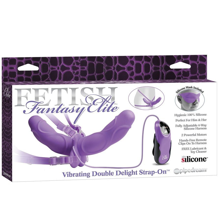 FETISH FANTASY ELITE - STRAP-ON DOBLE DELICIAS VIBRANTE PÚRPURA