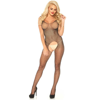 LEG AVENUE - BODYSTOCKING DE RED DE TALLA ÚNICA