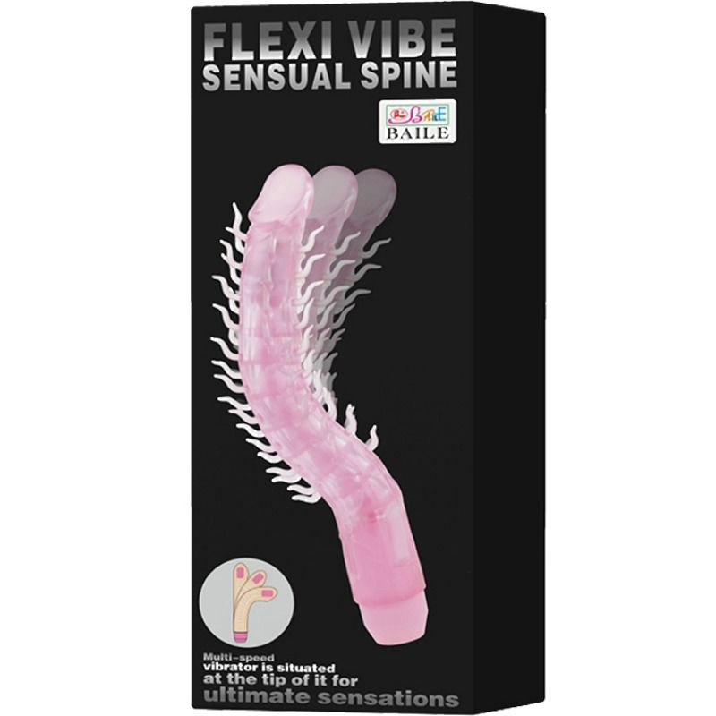 BAILE - FLEXI VIBE SENSUAL SPINE BENDABLE VIBRATING DILDO LILAC 23.5 CM