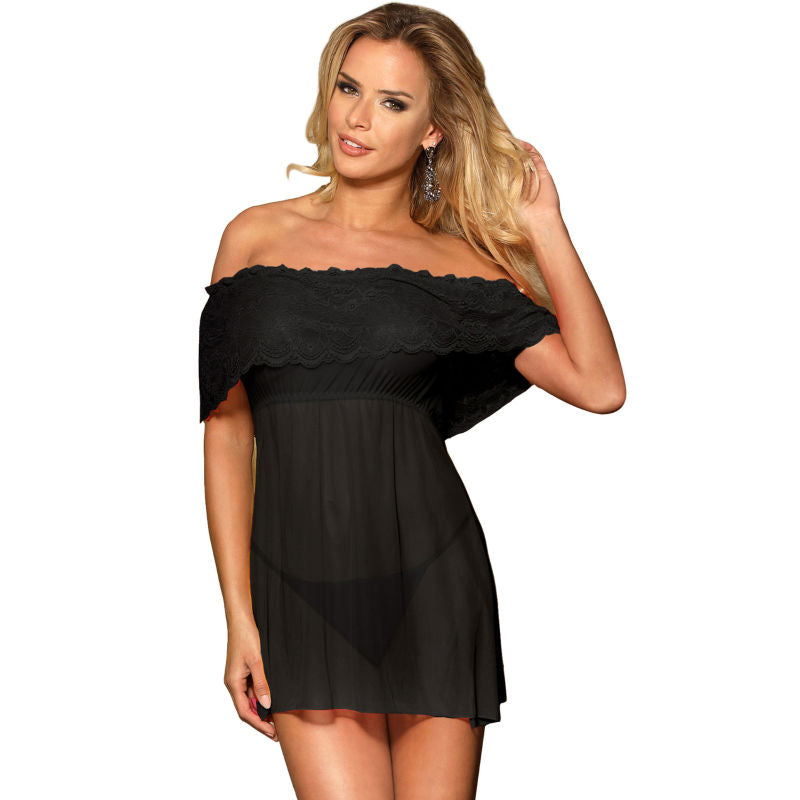 SUBBLIME - VESTIDOS VESTIDO CORTO + TANGA NEGRO S/M