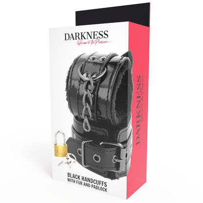 DARKNESS - ESPOSAS DE CUERO NEGRAS AJUSTABLES CON CANDADO