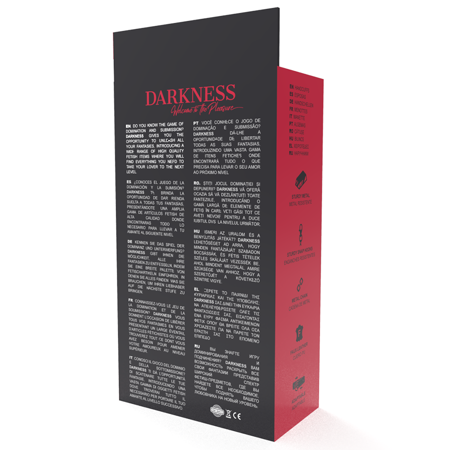 DARKNESS - ESPOSAS DE CUERO NEGRAS AJUSTABLES PARA TOBILLOS