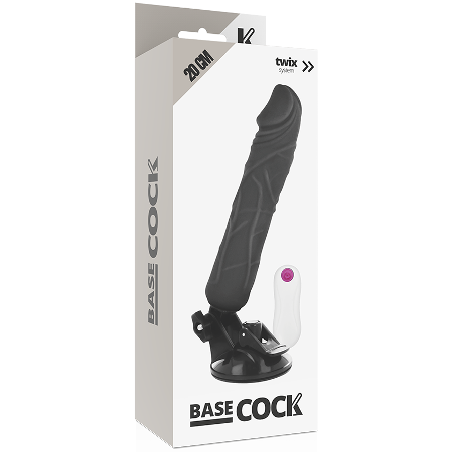 BASECOCK - VIBRADOR REALISTA CONTROL REMOTO CARNE 20 CM -O- 4 CM