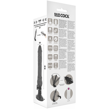 BASECOCK - REALISTIC VIBRATOR REMOTE CONTROL FLESH 19.5 CM -O- 4 CM