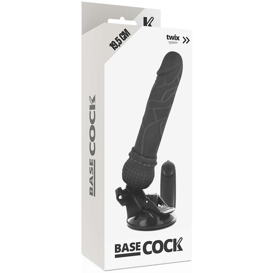 BASECOCK - VIBRADOR REALISTA CONTROL REMOTO CARNE 19,5 CM -O- 4 CM