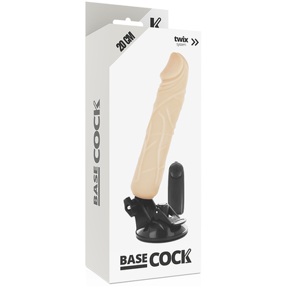 BASECOCK - VIBRADOR REALISTA CONTROL REMOTO CARNE 20 CM -O- 4 CM