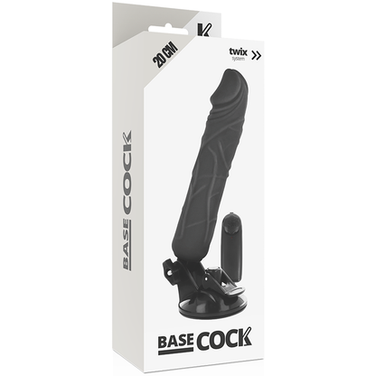 BASECOCK - VIBRADOR REALISTA CONTROL REMOTO CARNE 20 CM -O- 4 CM