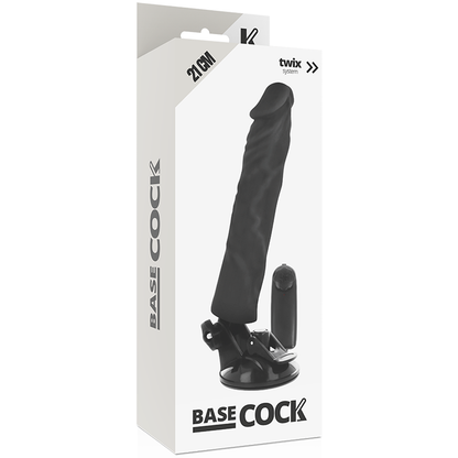 BASECOCK - VIBRADOR REALISTA CONTROL REMOTO CARNE 21 CM -O- 4 CM