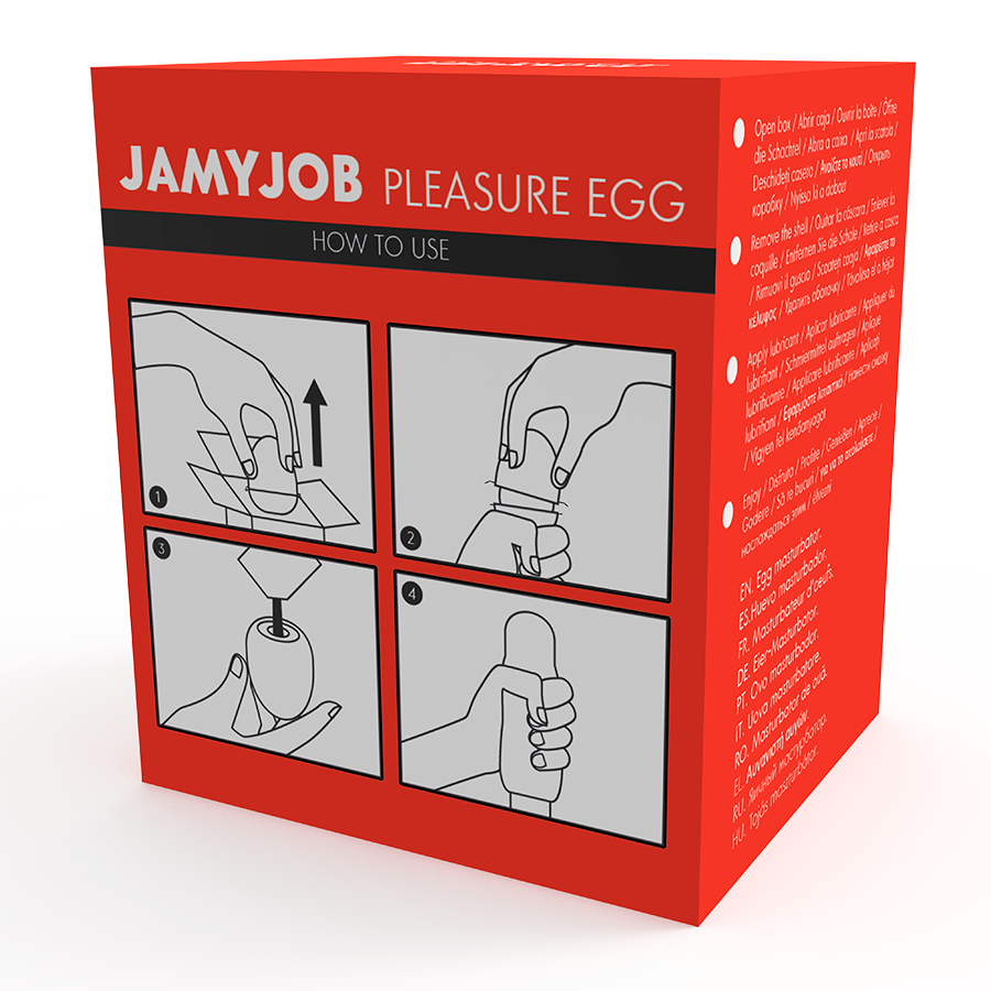 JAMYJOB - MASTURBADOR DE HUEVO VERSIÓN ROJA DISCRETO