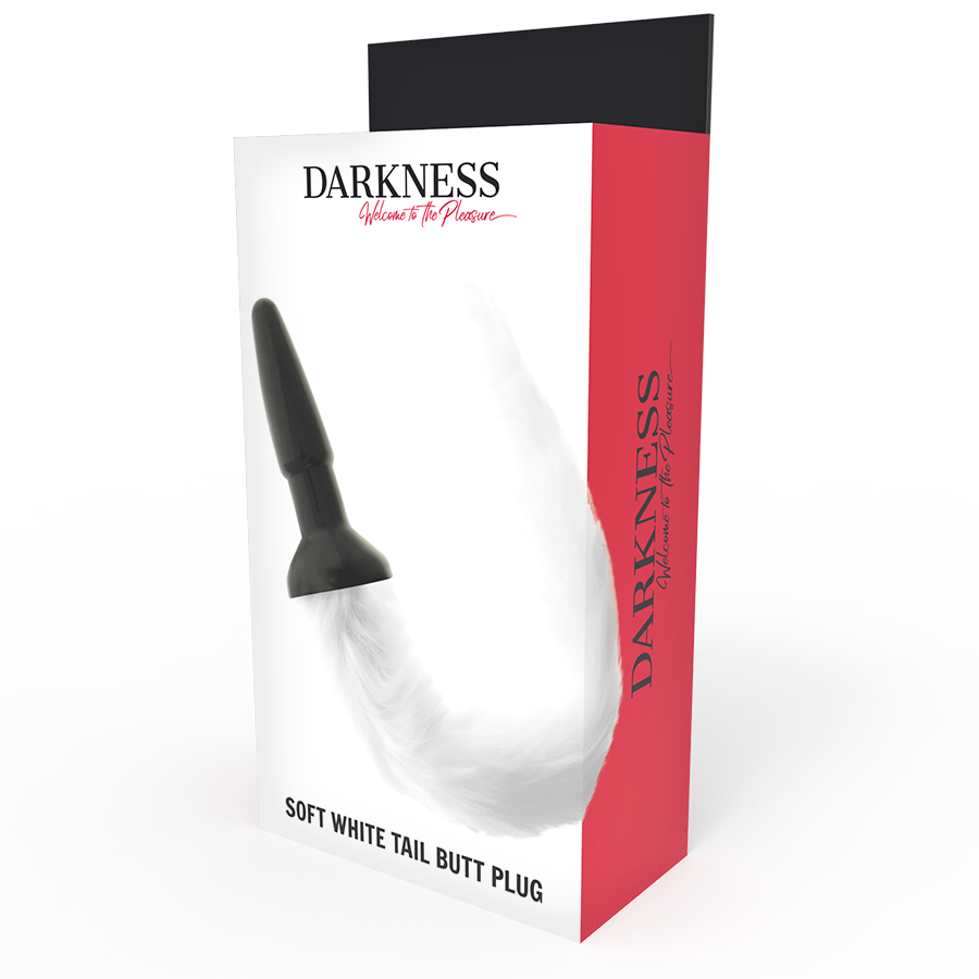 DARKNESS - SILICONE ANAL PLUG WITH WHITE TAIL