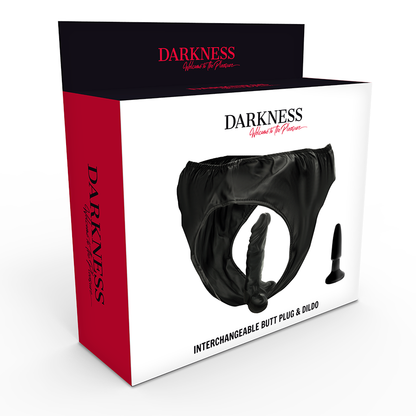 DARKNESS - BRAGUITAS CON PLUG Y DILDO INTERCAMBIABLE