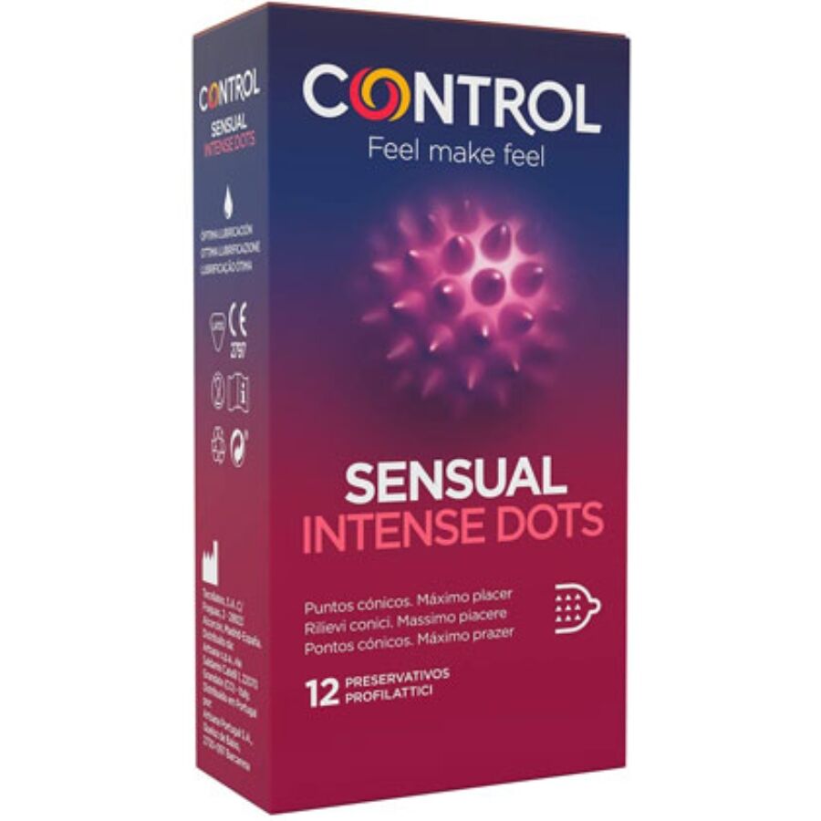 CONTROL - CONDONES SPIKE CON PUNTAS CÓNICAS 12 UNIDADES