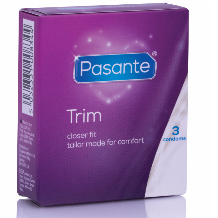 PASANTE - CONDÓN FINO THIN TRIM MS 3 UNIDADES