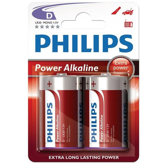 PHILIPS - PILAS ALCALINAS POWER D LR20 PACK 2