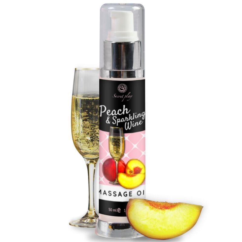 SECRETPLAY - ACEITE DE MASAJE DE MELOCOTÓN Y VINO ESPUMOSO 50 ML