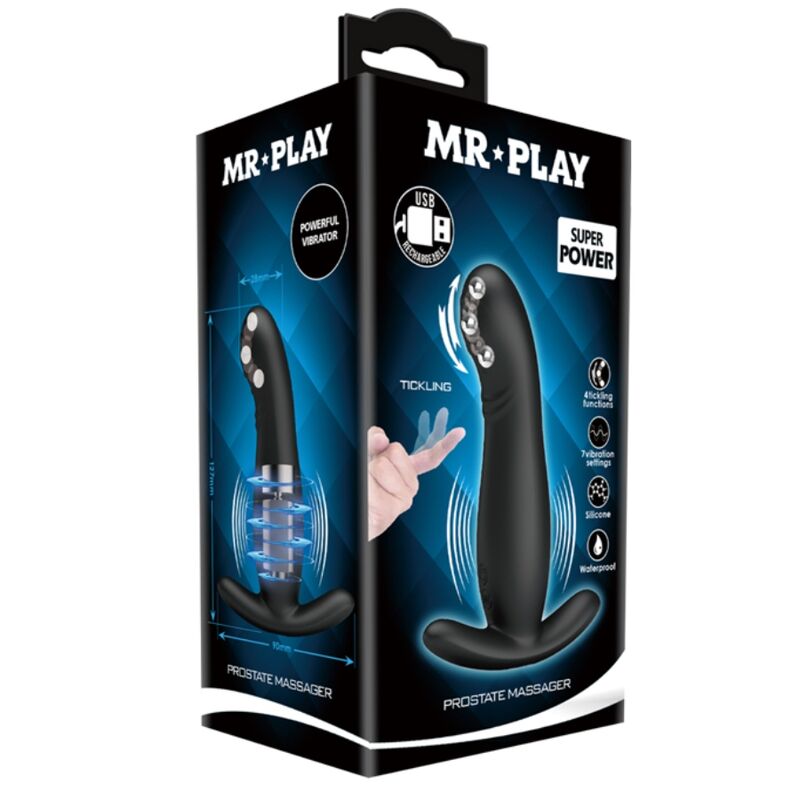 MR PLAY - MASAJEADOR DE PRÓSTATA NEGRO RECARGABLE