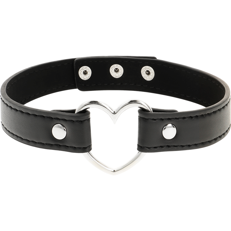 COQUETTE CHIC DESIRE - COLLAR DE CUERO VEGANO MUJER ACCESORIO CORAZÓN