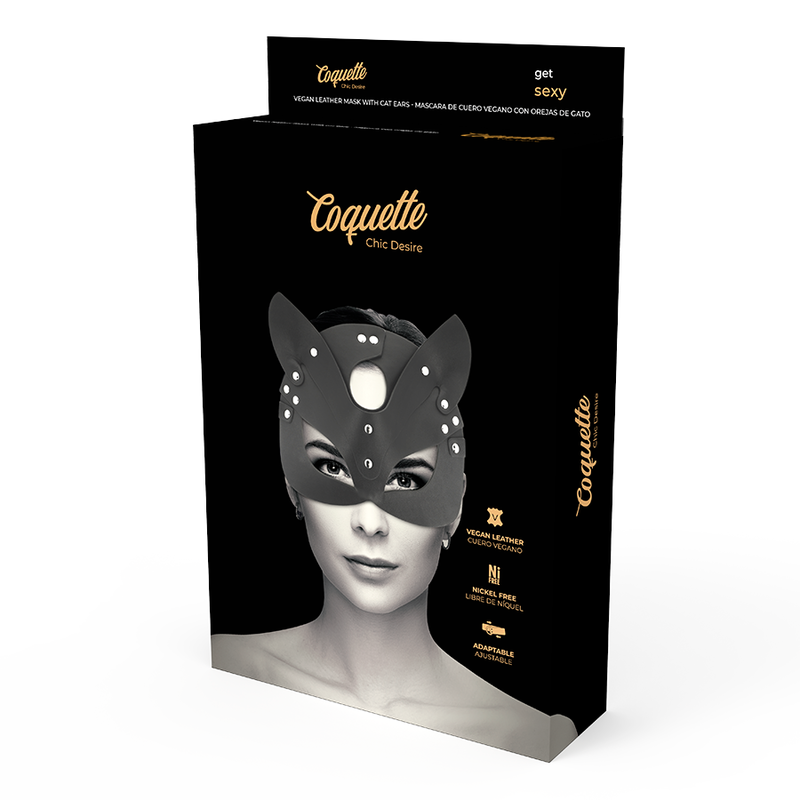 COQUETTE CHIC DESIRE - MASCARILLA DE CUERO VEGANO CON OREJAS DE CONEJO