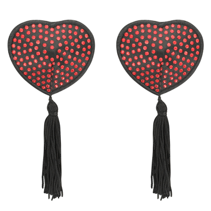 COQUETTE CHIC DESIRE - CUBREPEZONES CORAZÓN NEGRO / ROJO