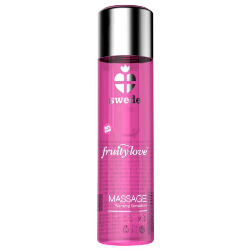 SWEDE - FRUITY LOVE ACEITE DE MASAJE EFECTO CALOR FRAMBUESA ROSA Y RUIBARBO 120 ML