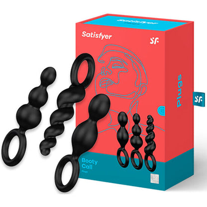 SATISFYER - SET DE TAPONES ANALES 3 PIEZAS NEGRO