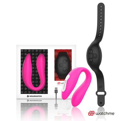 WEARWATCH - WATCHME TECNOLOGÍA DUAL VIBRADOR FUCSIA/AZABACHE